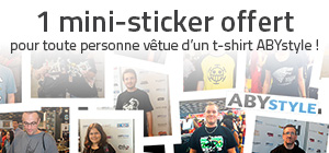 1 mini-sticker offert pour toute personne vêtue d'un t-shirt ABYstyle